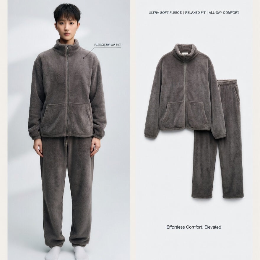 Couples Fleece Pajamas – Warm & Soft Matching Set