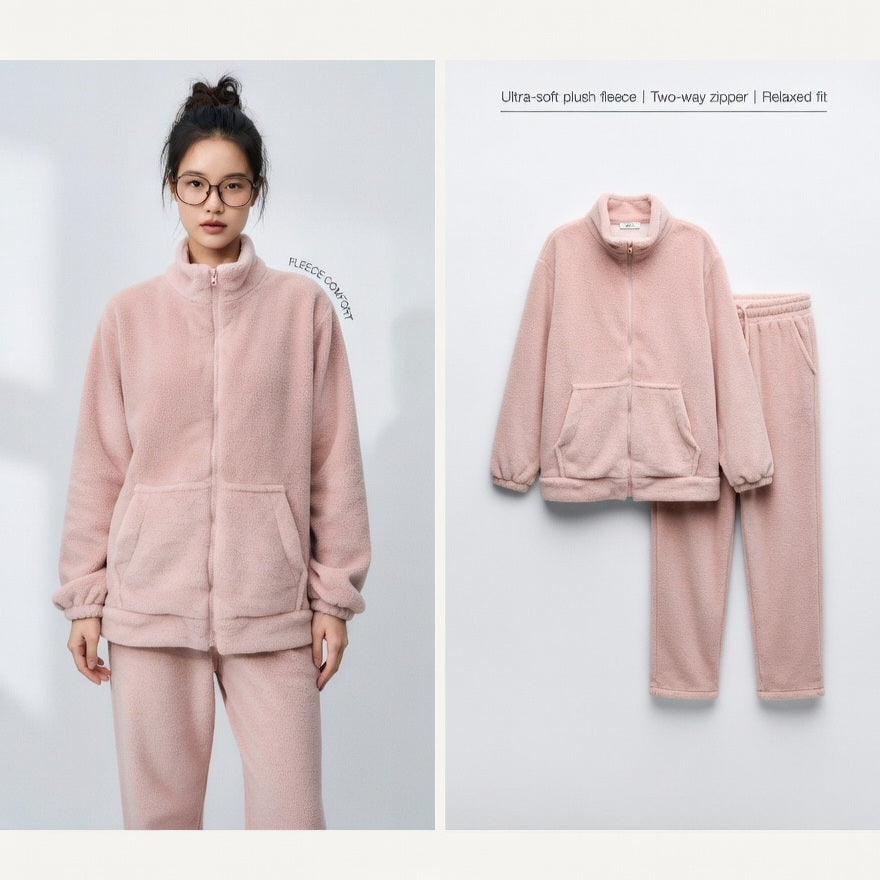 Couples Fleece Pajamas – Warm & Soft Matching Set