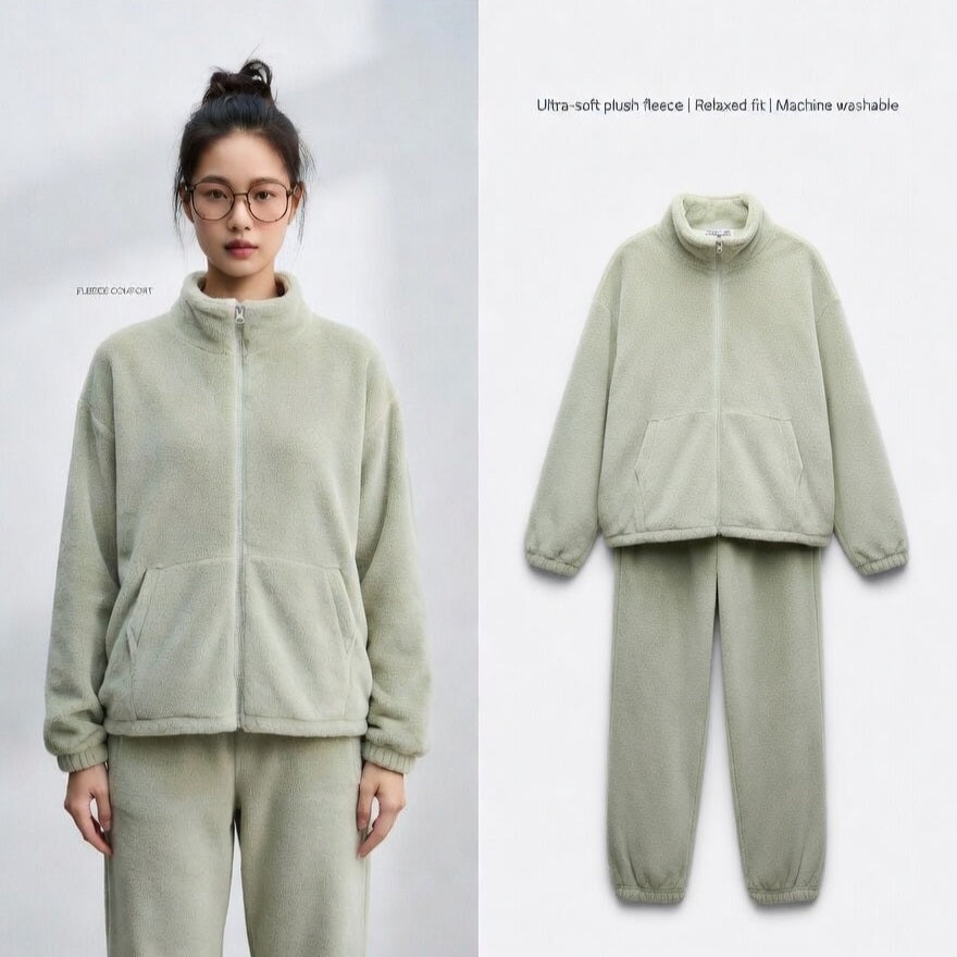 Couples Fleece Pajamas – Warm & Soft Matching Set